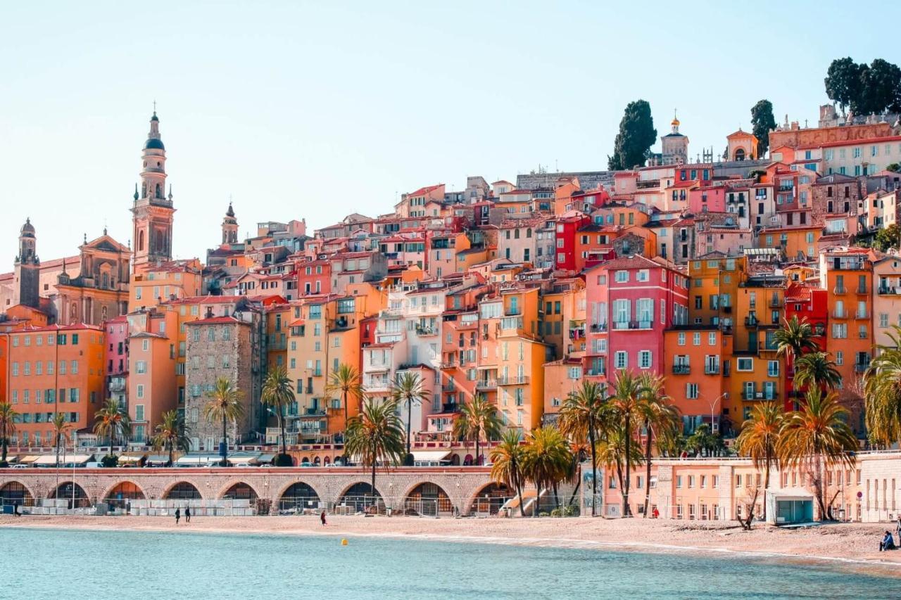 Blu Home 3 Pers Centrale Ac Wifi Menton Bagian luar foto